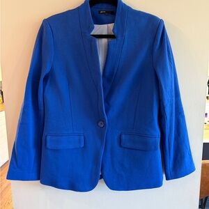 Gibson notch collar blazer royal blue